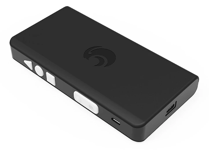 Horus' processor unit, about the size of a smartphone, houses the battery and the GPU running the deep learning algorithms that power the device