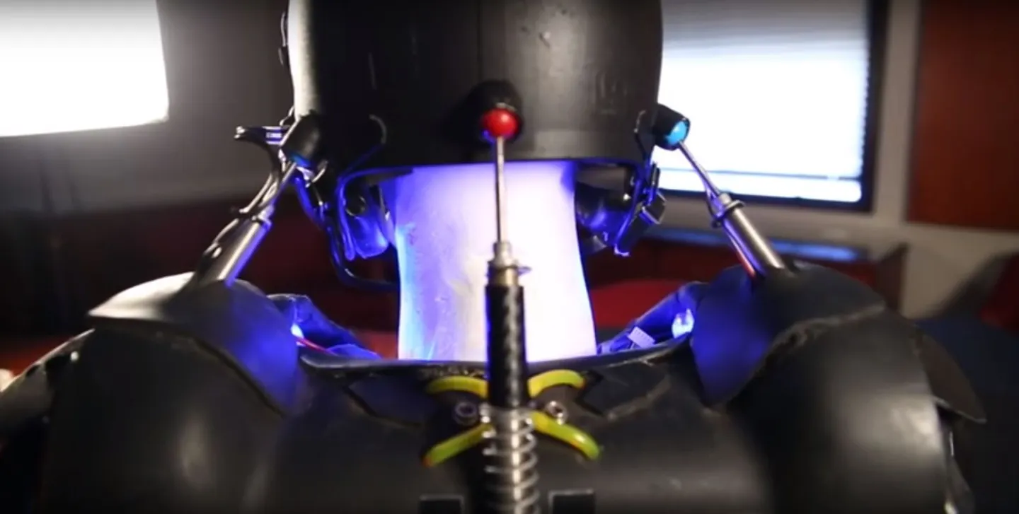 Rear view of the neck stabilization system