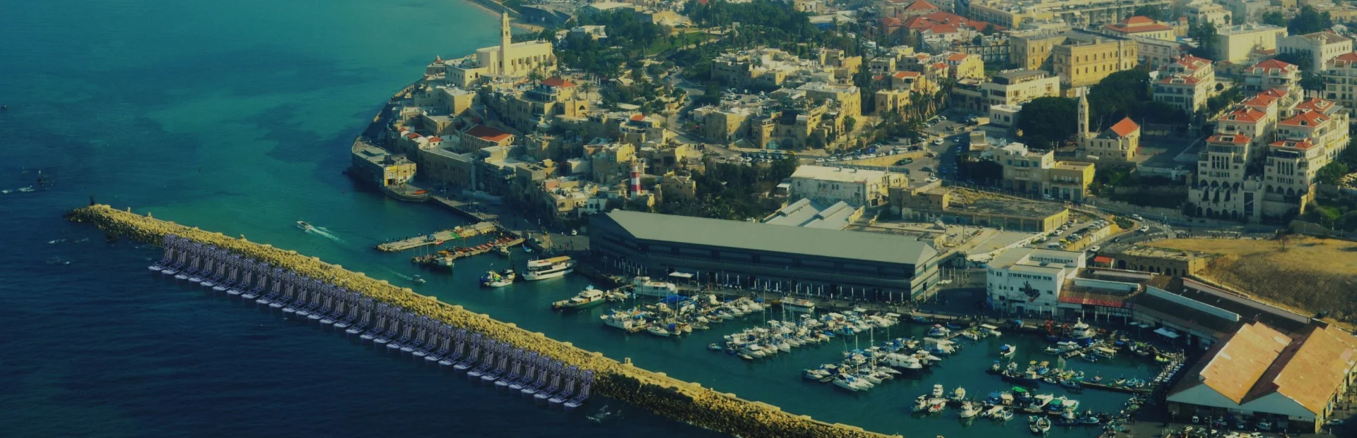 Rendering of the proposed grid-connected Eco Wave Power installation at Jaffa Port, Israel