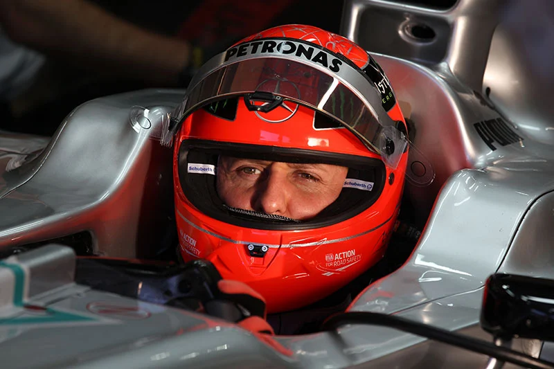 Michael Schumacher driving the 2012 Mercedes AMG Petronas F1 car
