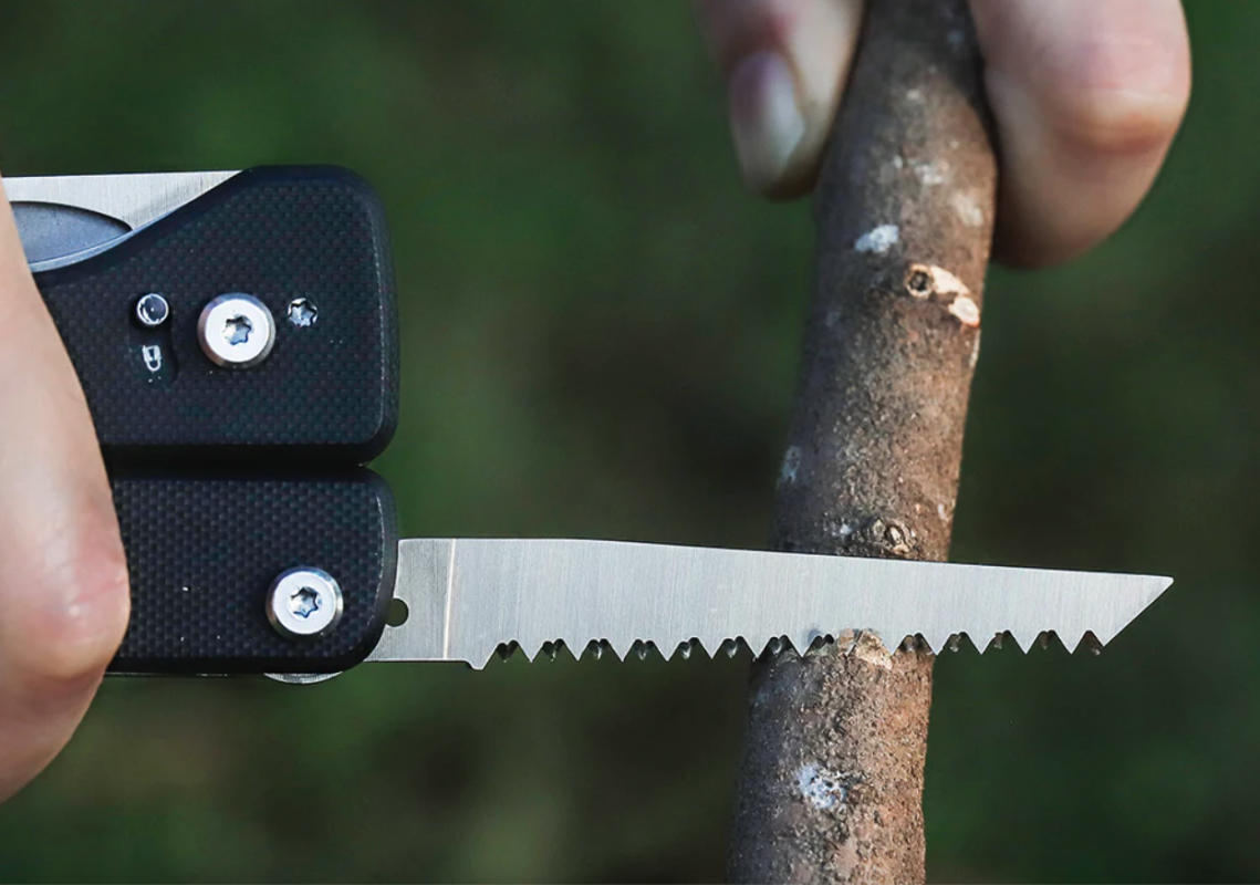 Split-modular multitool swaps functions & stashes secret backup tool