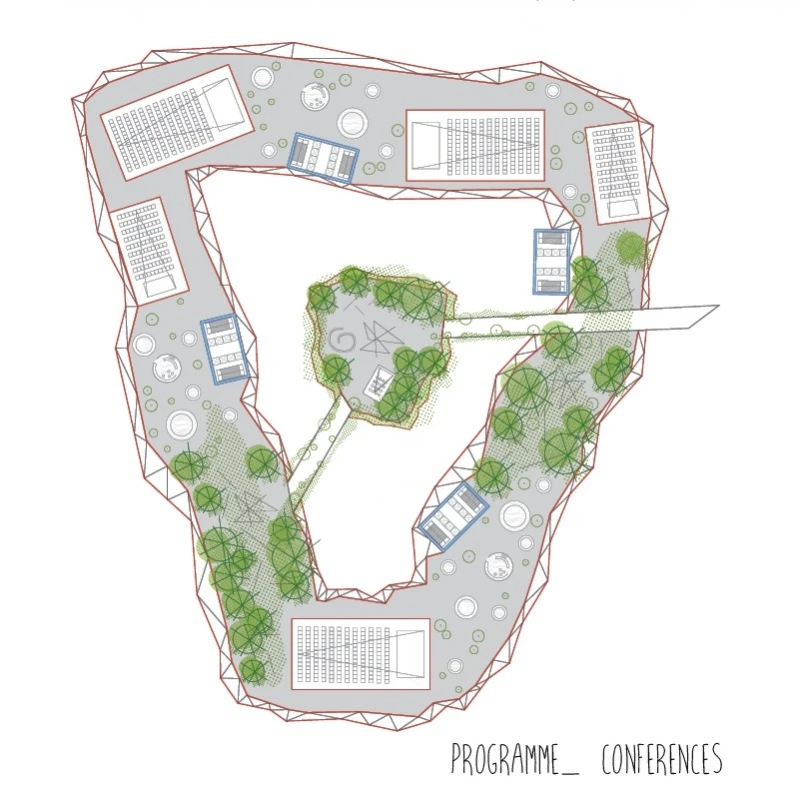 Architectural drawing of the City Sand Tower (Image: Manal Rachidi Oxo Architects and Nicolas Laisné Associes)