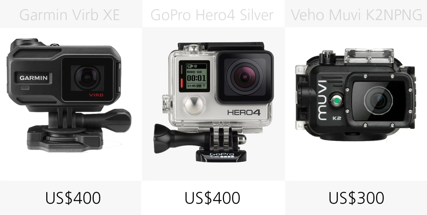Price (Garmin Virb XE, GoPro Hero4 Silver, Veho Muvi K2 NPNG)