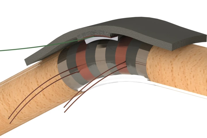 The device incorporates magnets, along with polymers that create a triboelectric effect when rubbed together
