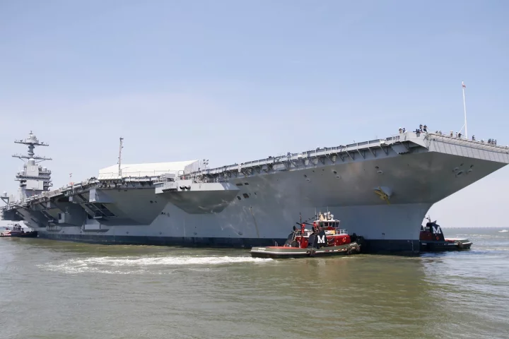 The USS Gerald R Ford is scheduled to be commissioned later this year