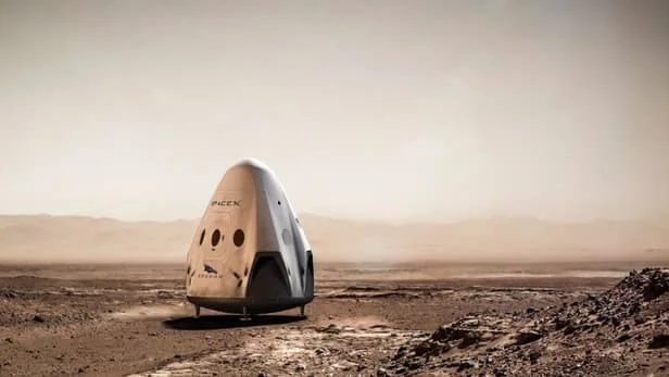 Artist's concept of Red Dragon on Mars