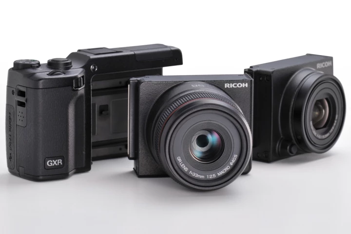 The Ricoh GXR platform shown with previously released A12 50mm and S10 lens modules