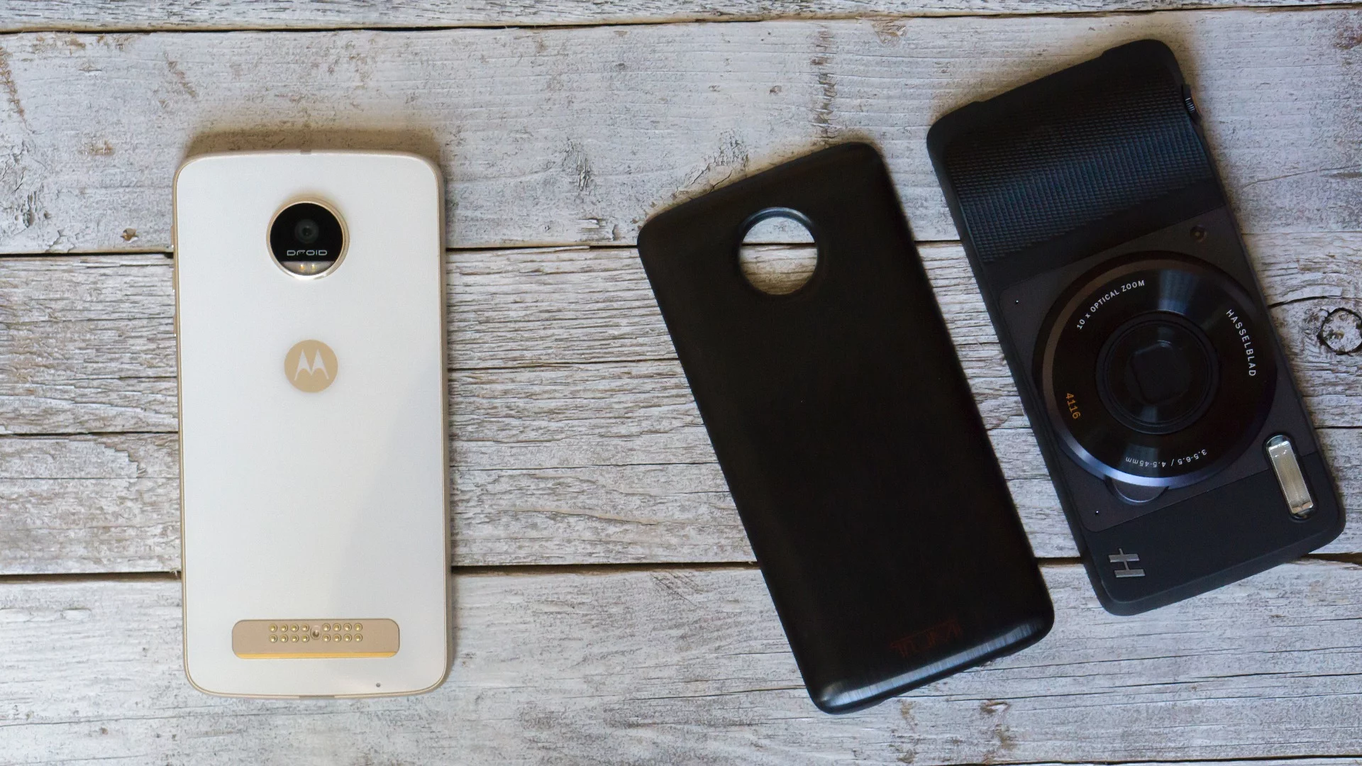 The Moto Z Play, with a couple of Moto Mods