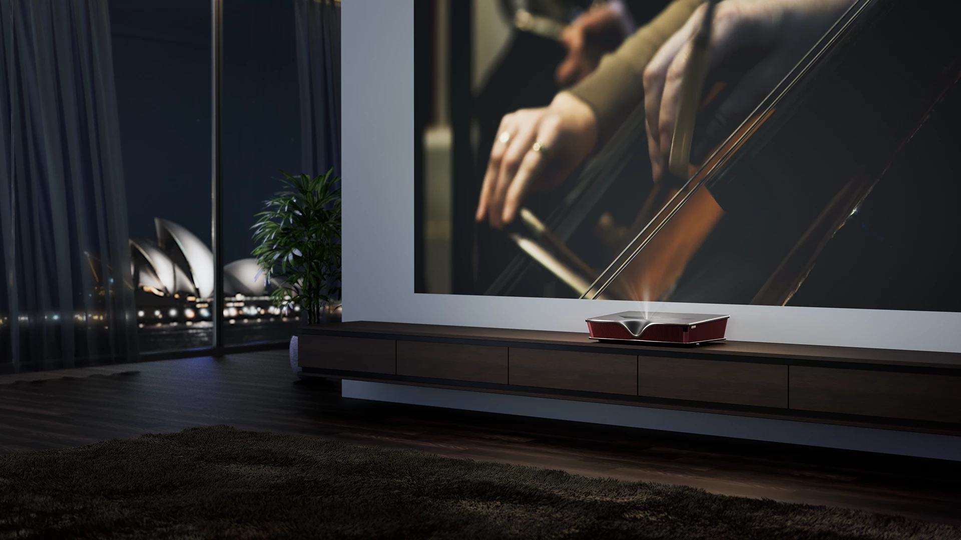 The Nomvdic P2000UST-RGB Laser TV boasts a triple-laser light source for "vivid, lifelike colors" and a projection engine capable of 4K UHD visuals from mere inches away from the display surface