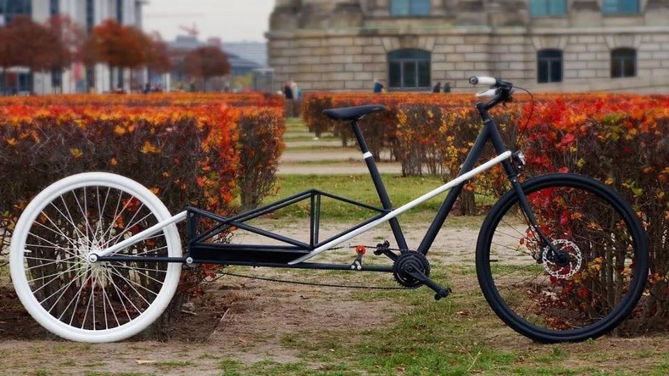 The Convercycle transforms between regular-bike and cargo-bike configurations