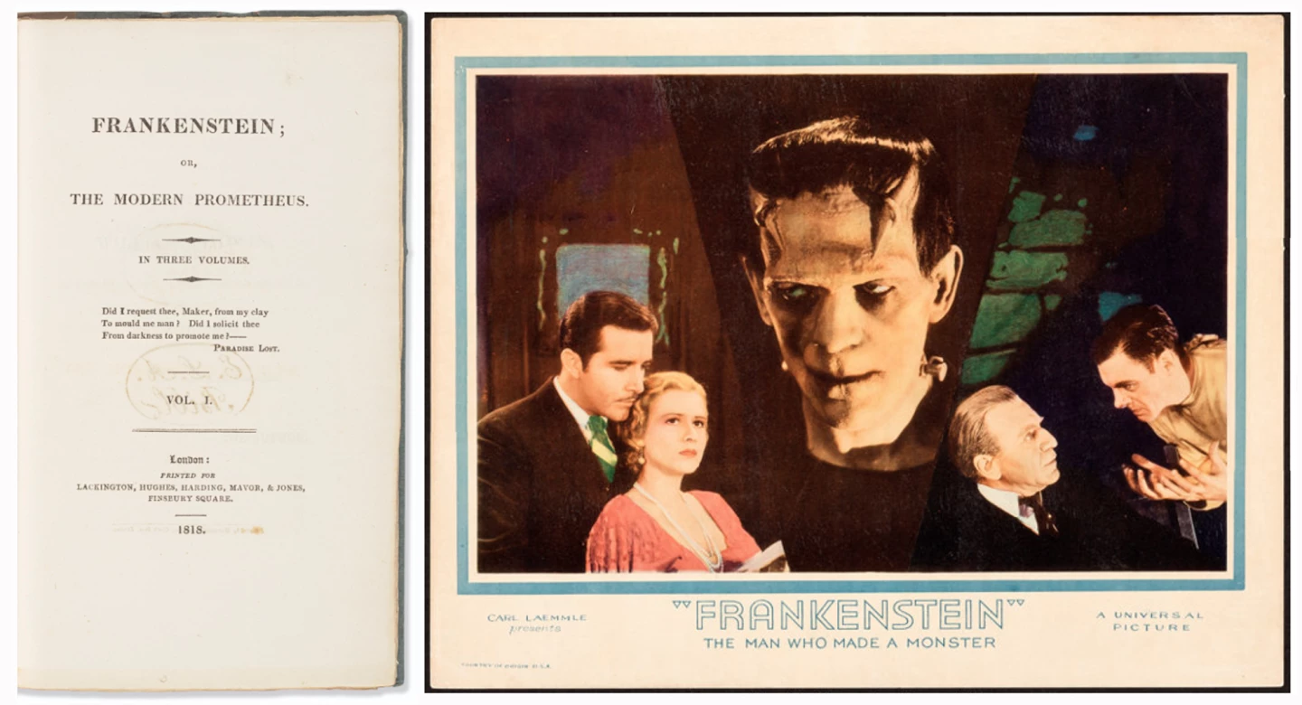 The original anonymous publication of this work on 1 January 1818 saw just 500 copies printed of the three-volume set. A French translation appeared in 1821, the second English edition was published in two volumes in 1823 following the success of the stage play Presumption; or, the Fate of Frankenstein with Mary Shelley credited as the book's author. In 1831, the first "popular" edition in one volume appeared. Exactly a century later, the Universal Pictures 1931 feature film Frankenstein was released on 21 November 1931 and from that point forth, Frankenstein quickly claimed a spot in global popular culture.