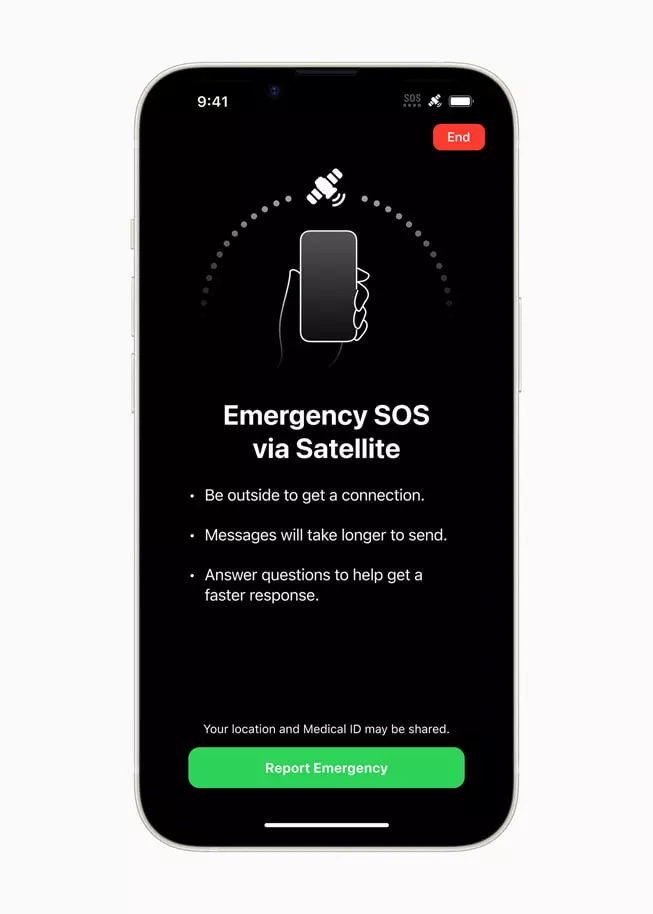 The iPhone 14 lineup introduces Emergency SOS via satellite, enabling the user to message with emergency services when outside of cellular or Wi-Fi coverage