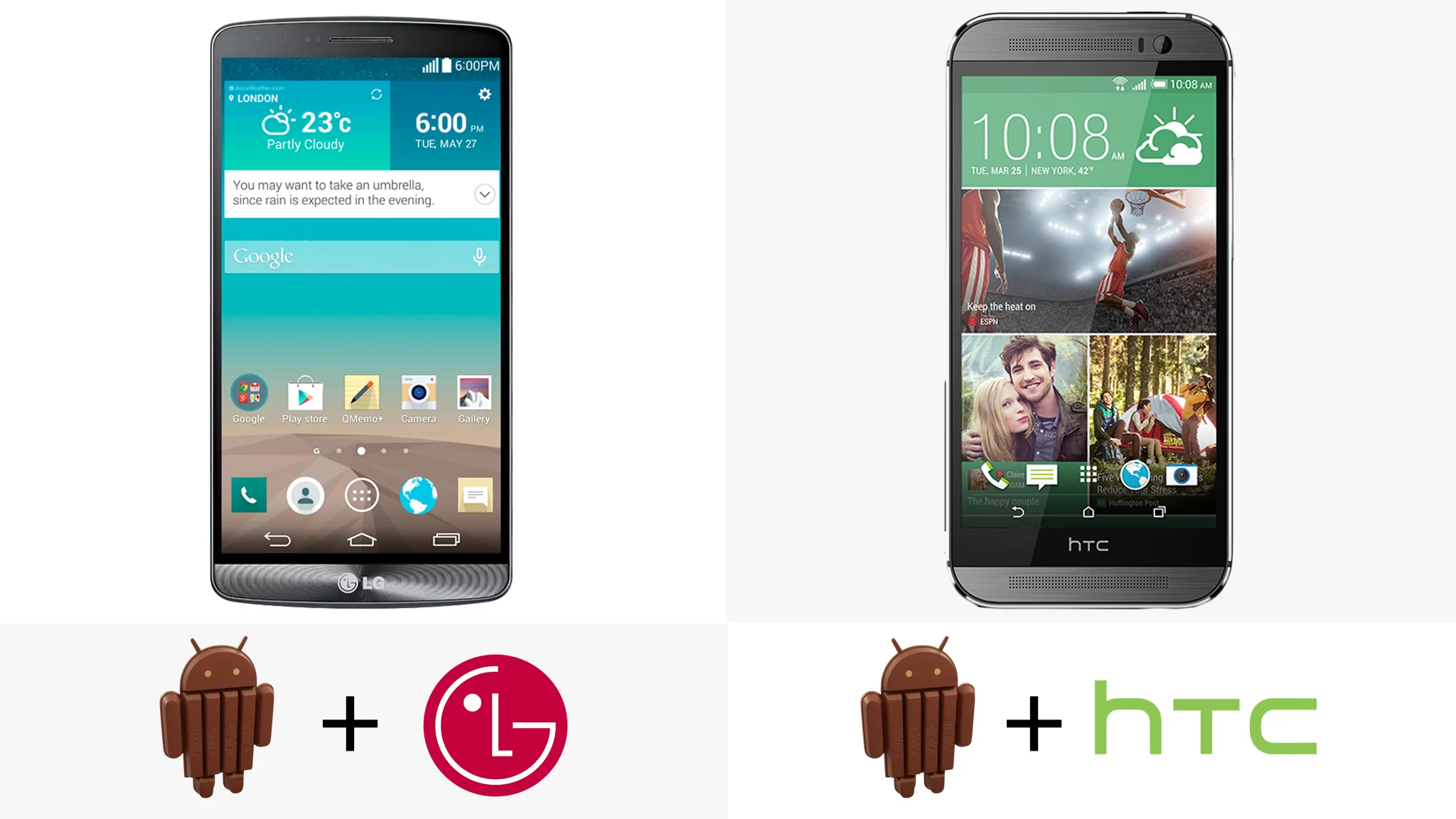 Both handsets run on Android KitKat with custom manufacturer skins