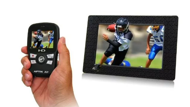 Aiptek will shortly release a 3D camcorder capable of capturing still images as well as HD movies and a 3D photo frame display to show off all those magical stereoscopic moments