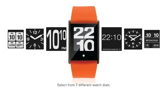 The touch screen enables users to change the style of the display by flicking up and down