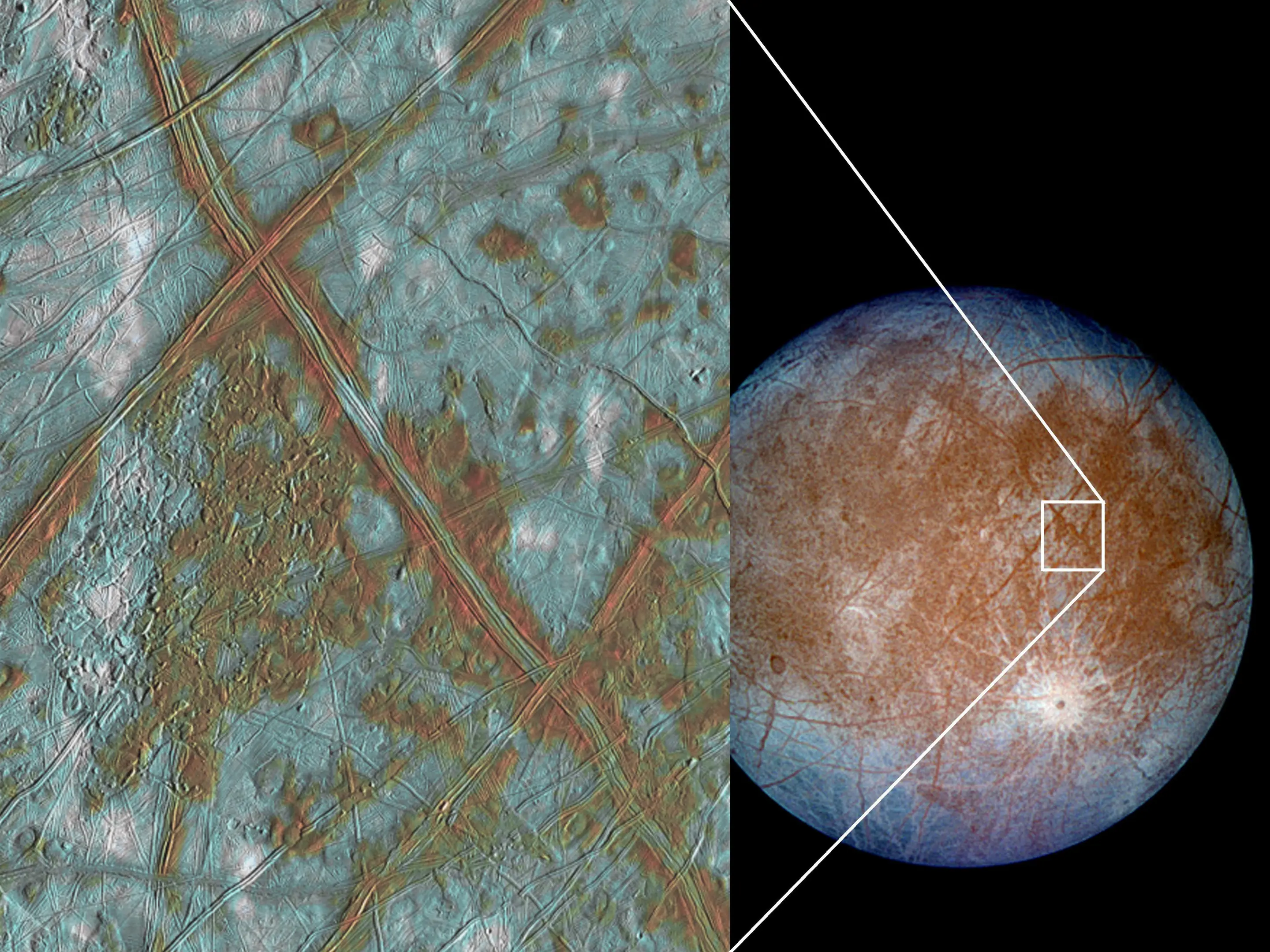 Europa as captured by NASA's Galileo spacecraft (Image: NASA/JPL/University of Arizona)