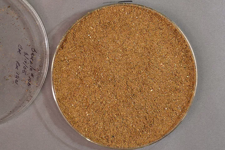 Meat and bone meal (pictured above) has been used to create partially-biodegrable bioplastic