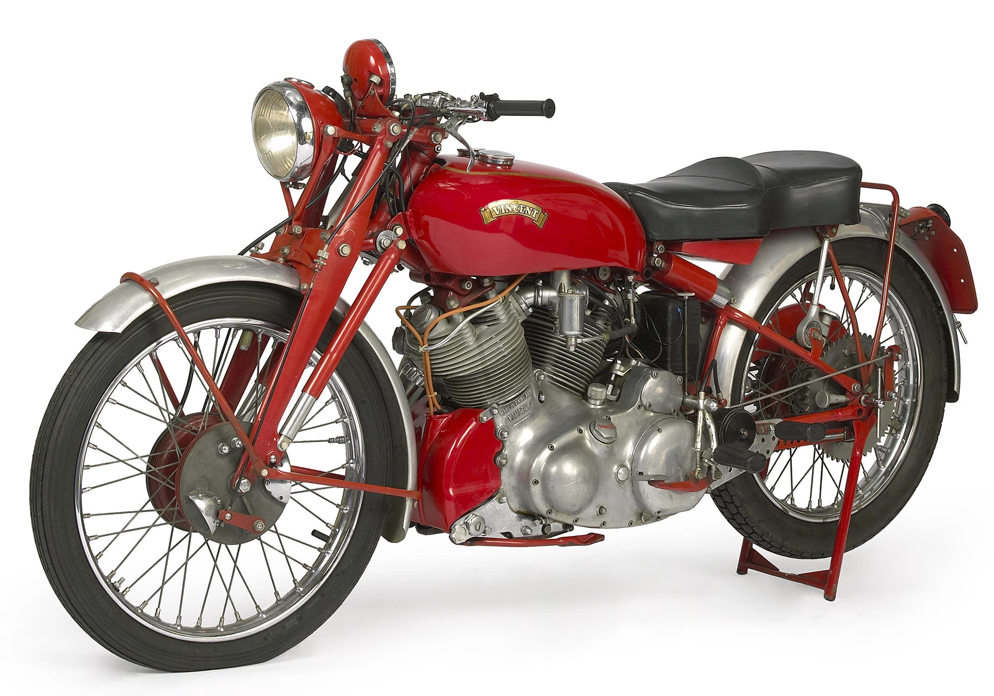 One of only 15 ever produced, this 1950 Vincent Series C White Shadow as it was last sold sold at the Quail Motorcycle Gathering in May, 2009 for US$111,150