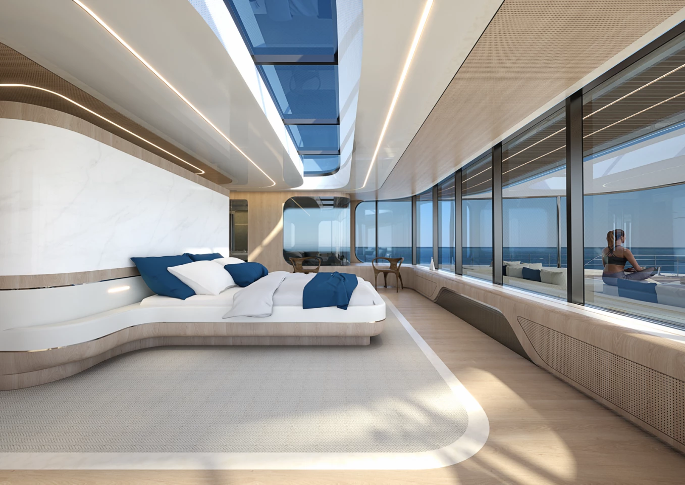 The Oneiric's master cabin will offer superb views and will receive natural light with skylights