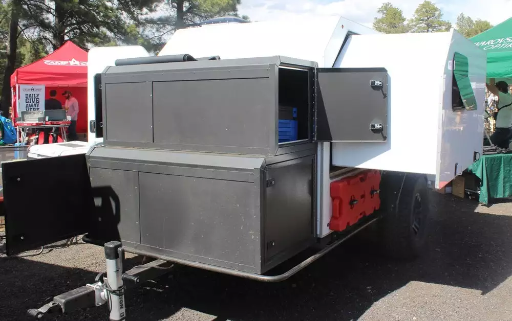 A closer look at the slide-out and front storage