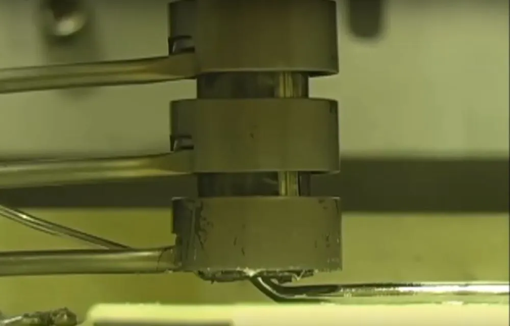 Direct metal writing uses semi-solid heated metals forced through a 3D printer nozzle