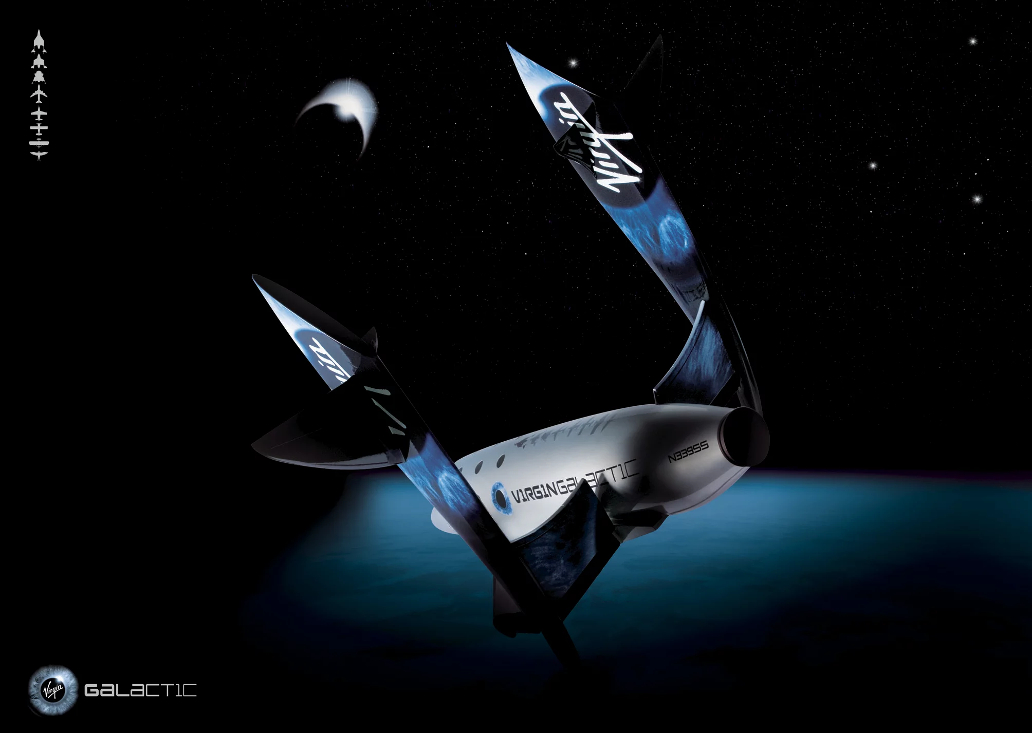 Artist's concept of SpaceShipTwo in space
