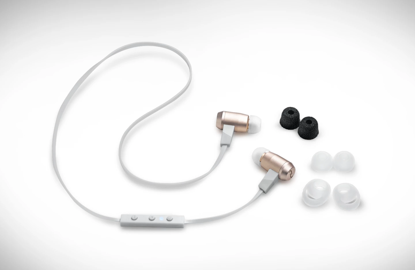 The Optoma NuForce BE6 Bluetooth earphones are available in gold or gray
