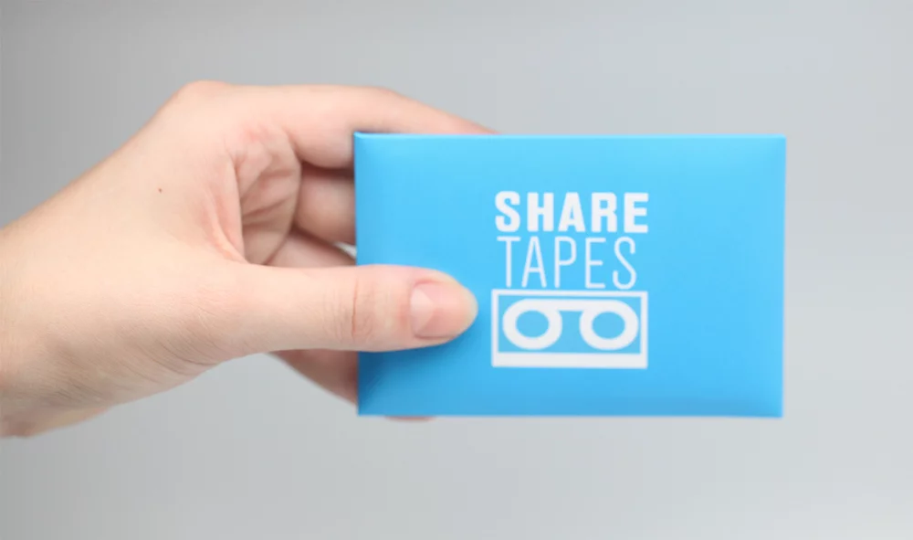 Sharetapes will send a pack of five cards for use with NFC and QR enabled smartphones