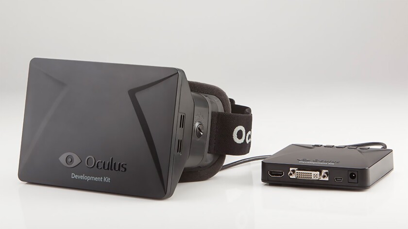 The first Oculus Rift dev kit, which sparked today's VR flame