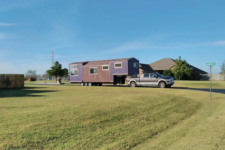 Purple people sleeper: this (not-so) tiny house serves as full-time home for a young family