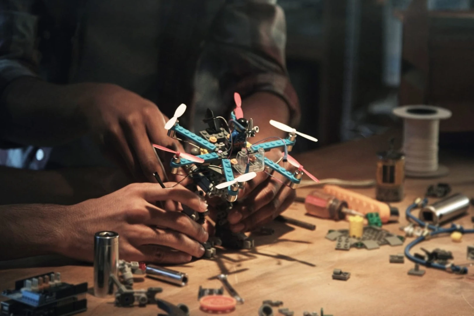 The kits come as loose sets of Lego bricks, and it is up to the budding engineer to assemble the pieces into some kind of flying machine