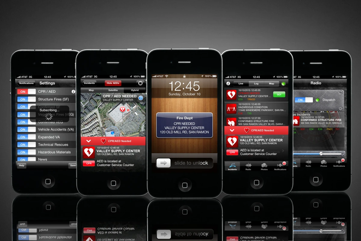 A new location-aware iPhone app has been developed that notifies registered users within the 155 square-mile San Ramon Valley when their skills are needed to save lives