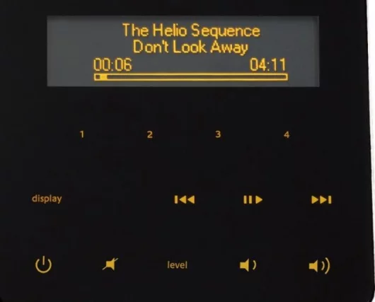 Close-up of the display