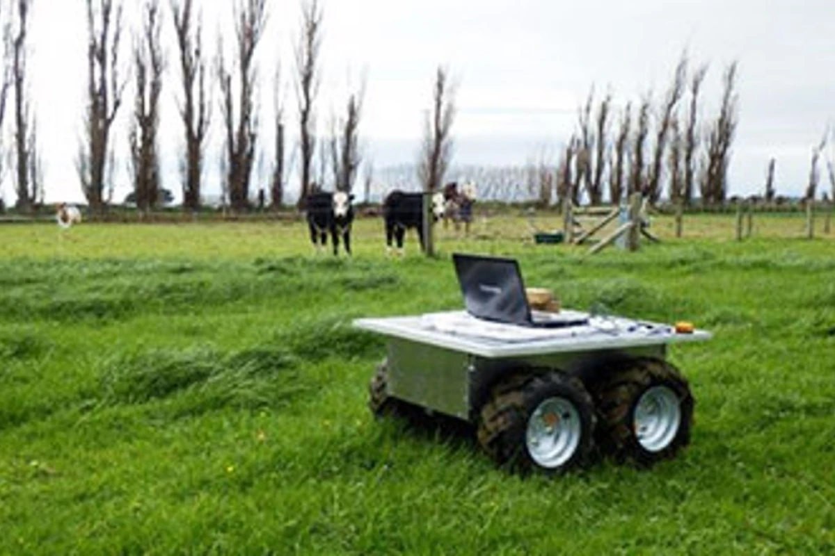The AgriRover on patrol in a paddock