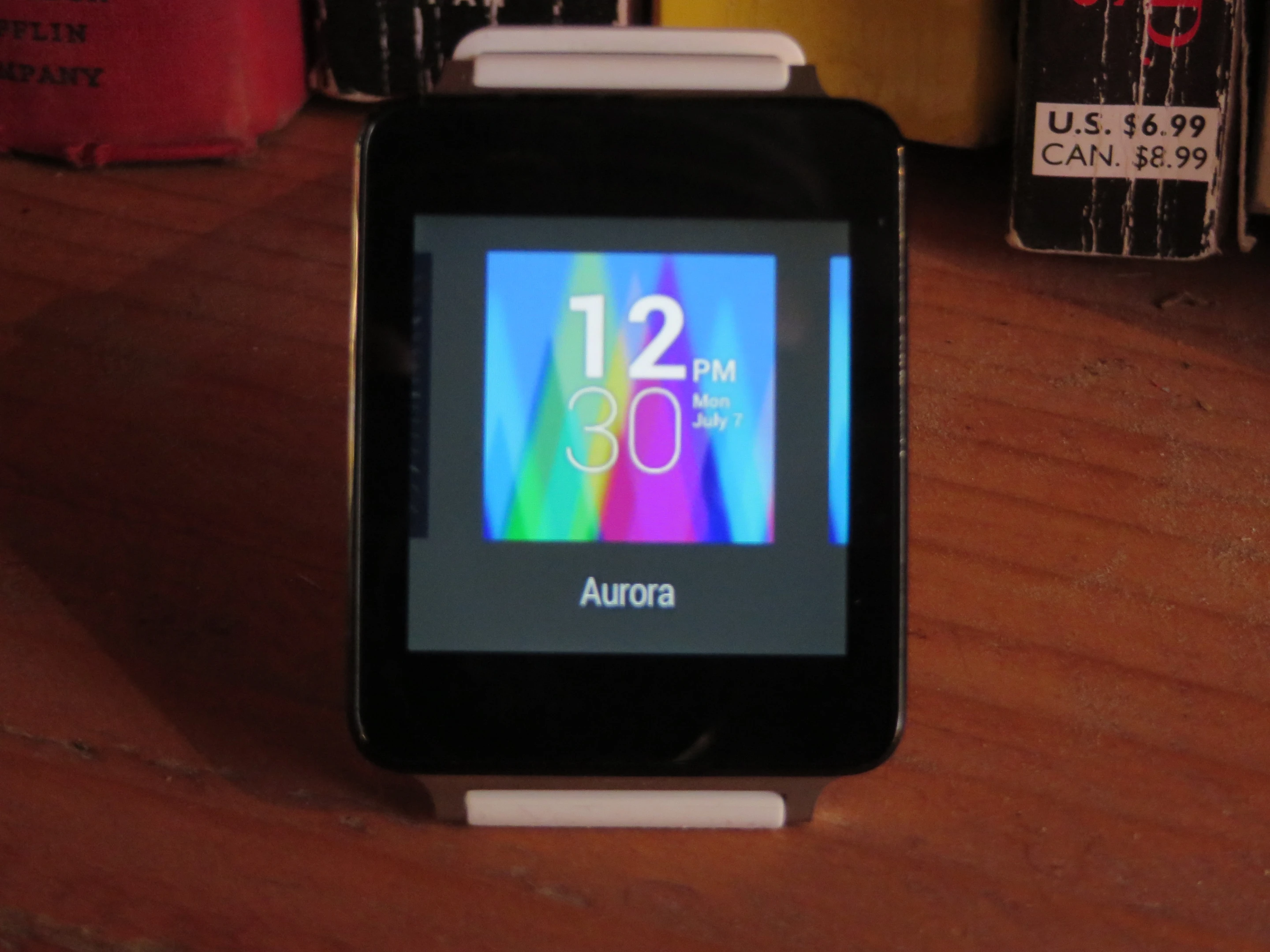 The G Watch offers a number of colorful watch face choices