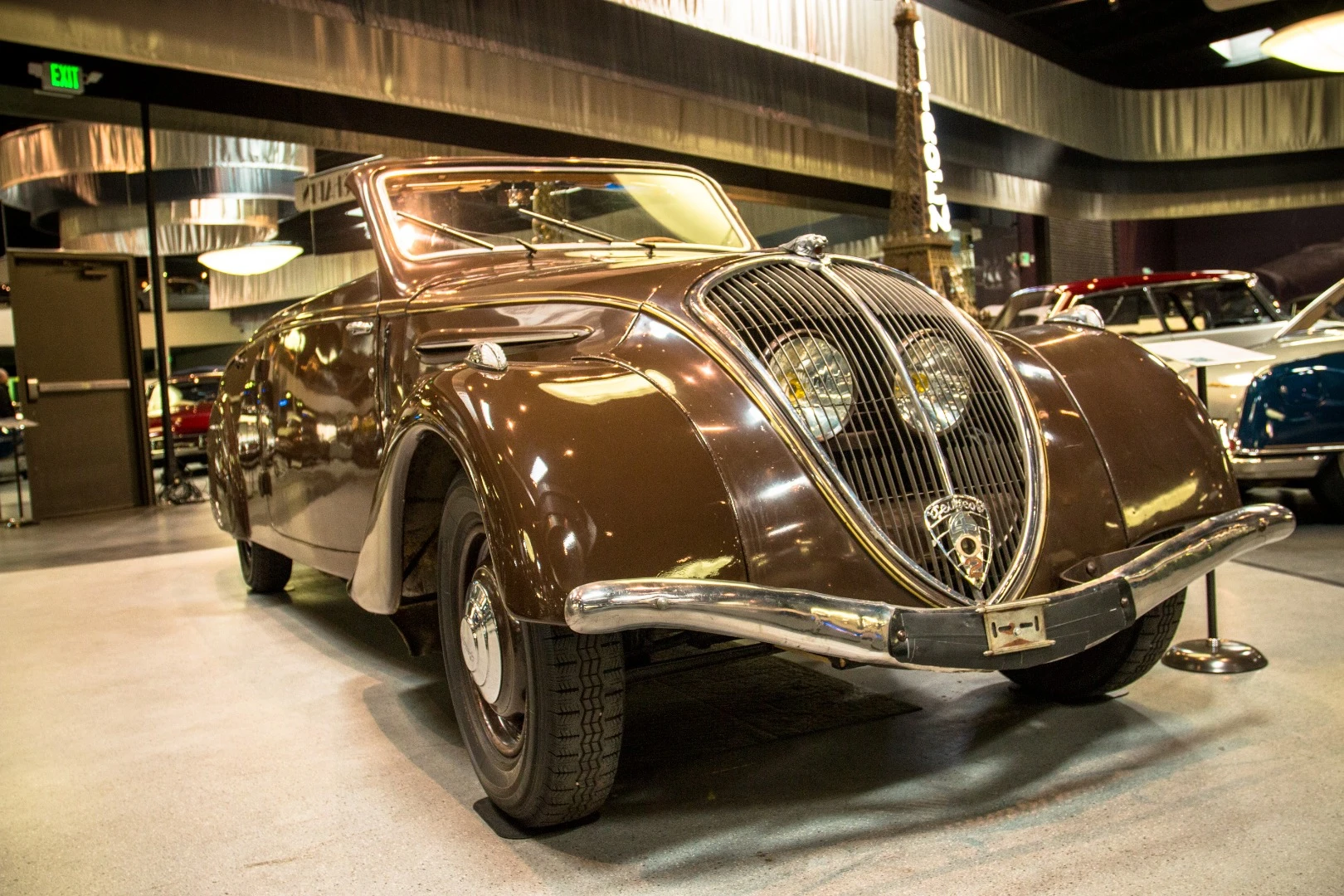 1937 Peugeot 402L Cabriolet Metallique Decouvrable: production number 1 of 500, this is one of only two such cars in original condition and unrestored, with just 27,000 km (16780 miles) on the clock and a fully operational hard-top convertible mechanism.