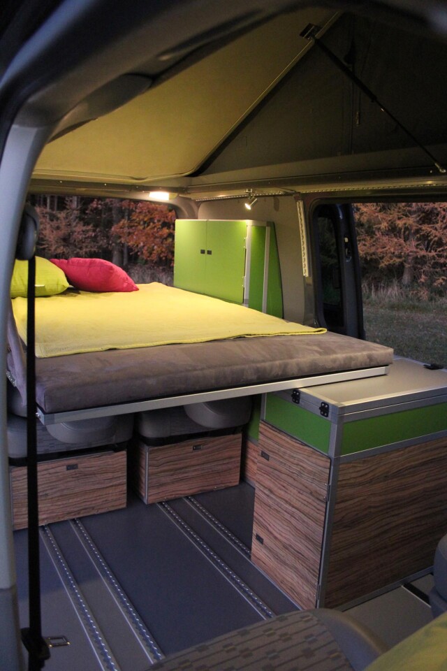 The Terracamper Tecamp upgrades to a double bed in the cabin to sleep a total of four occupants