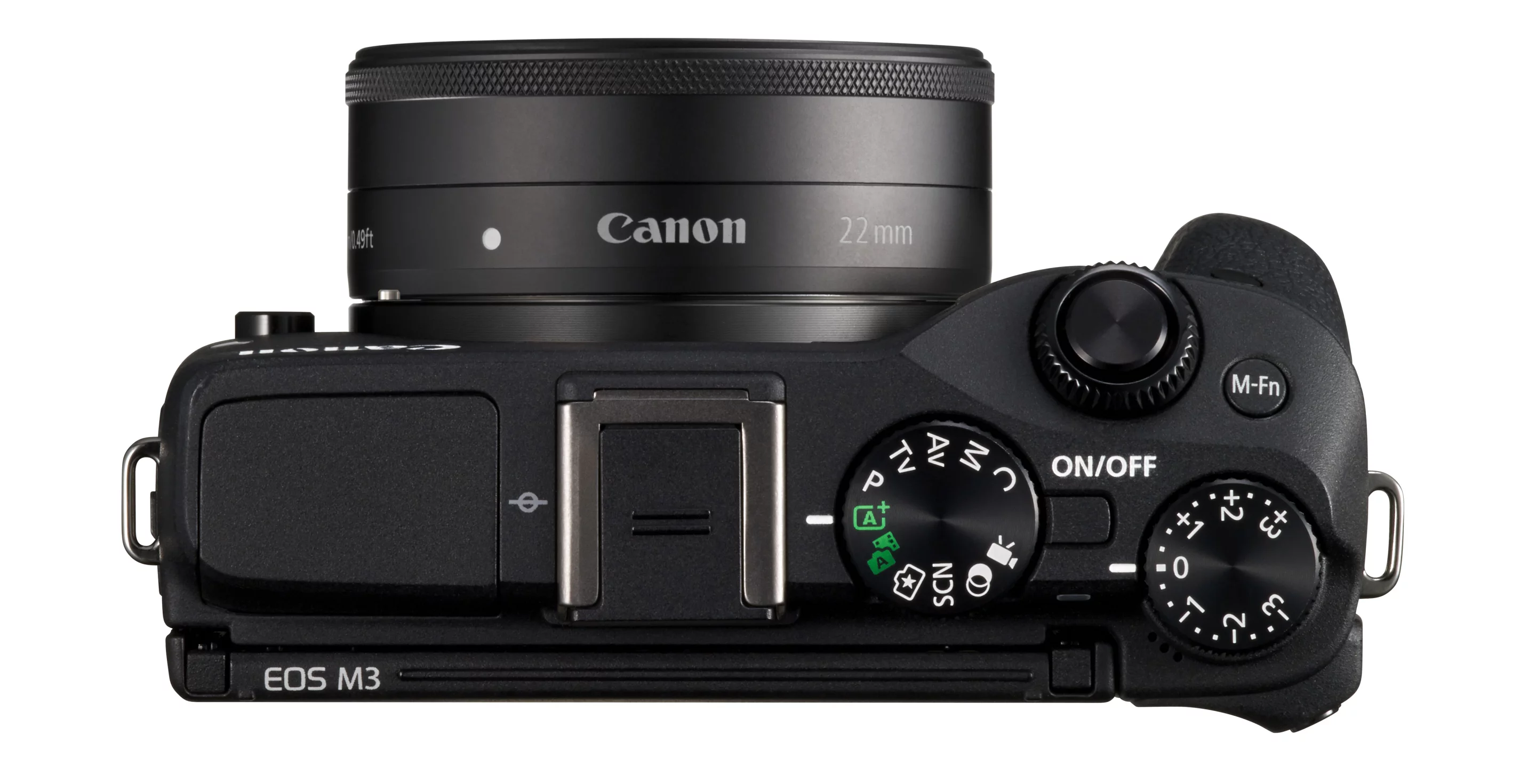 The Canon EOS M3 measures 110.9 x 68.0 x 44.4 mm (4.3 x 2.7 x 1.7 in) and weighs 366 g (13 oz.)