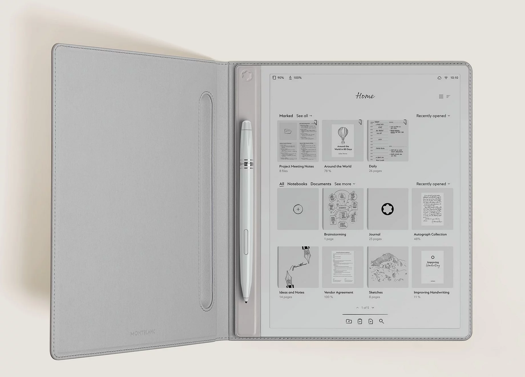 The Montblanc Digital Paper features magnets to the rear for ""seamless attachment of smart covers"