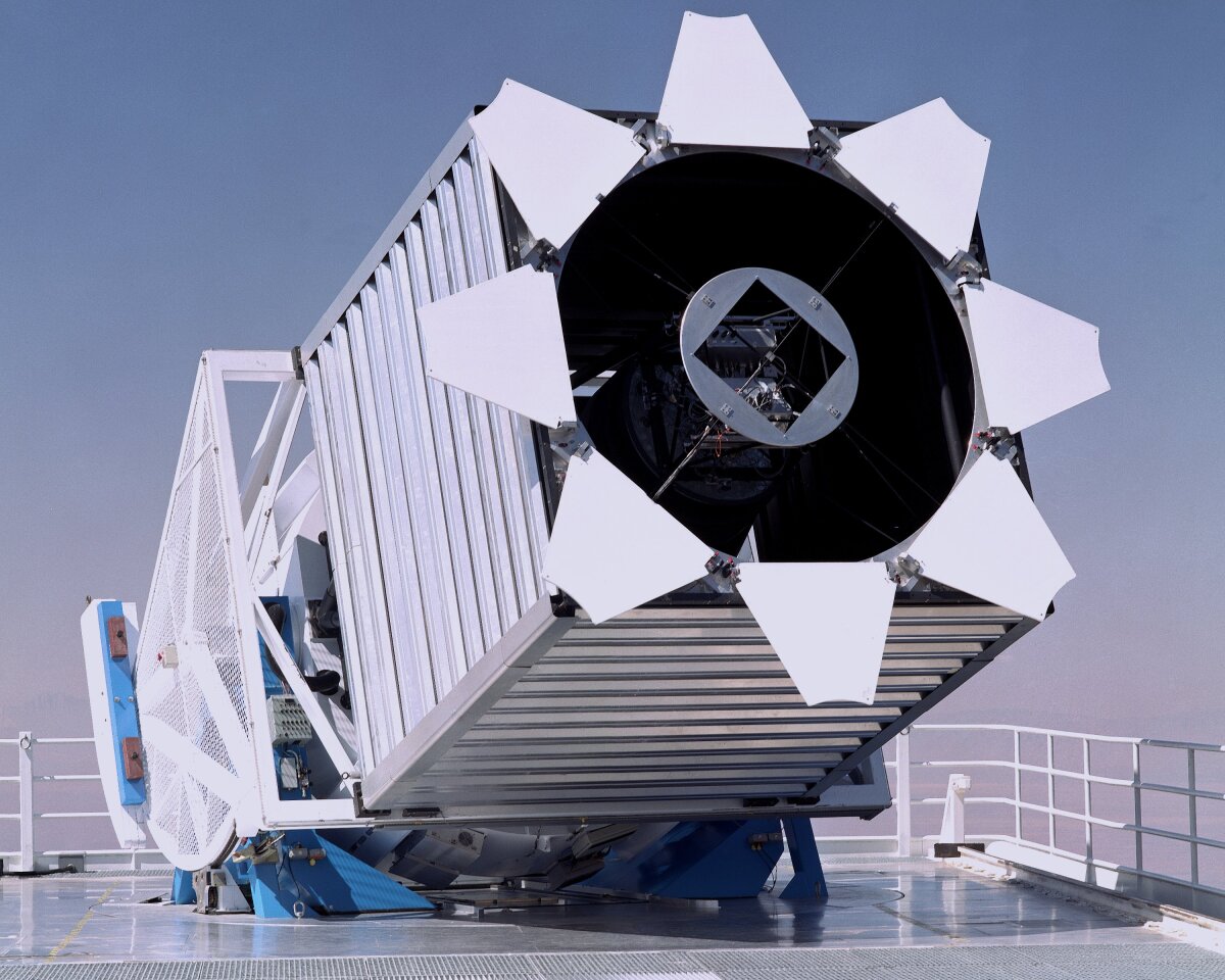 The Sloan Digital Sky Survey imaging camera on a dedicated 2.5 meter telescope at the Apache Point Observatory in New Mexico