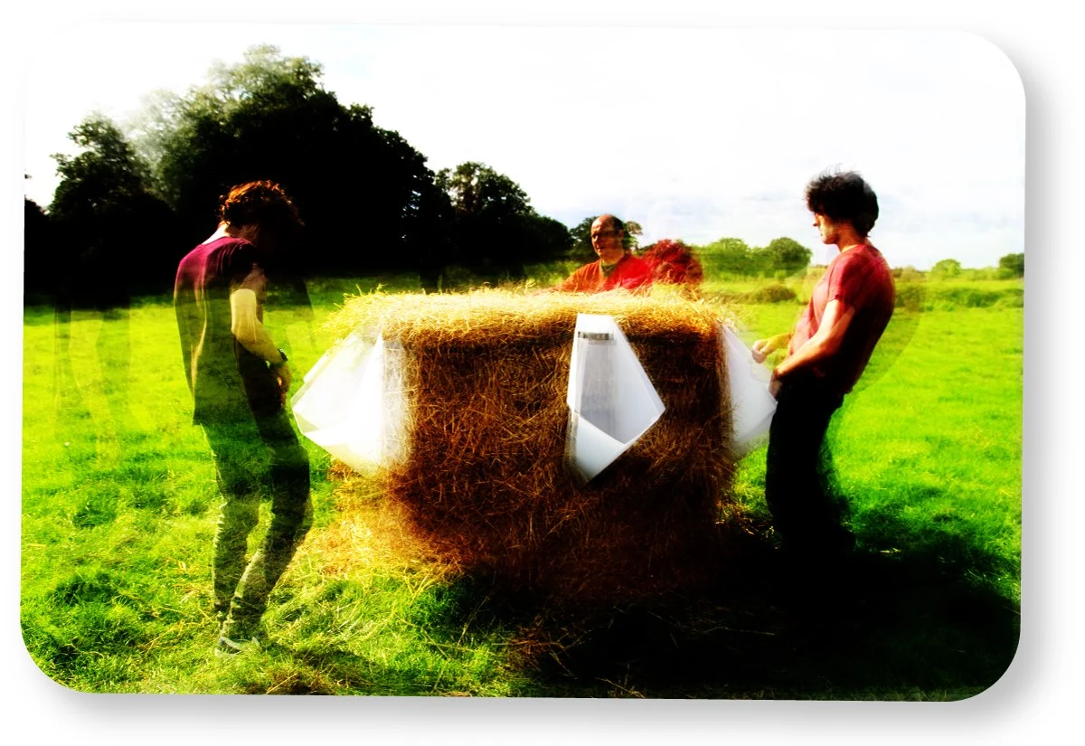 The nitrogen in the urine reacts with the carbon in the straw to speed up the decomposition process, reducing an entire bale to fertilizer in 6-12 months