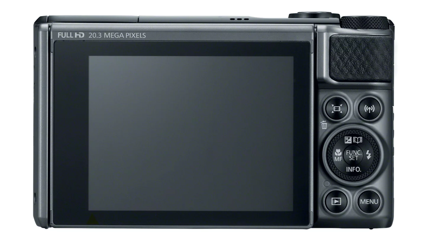 There's a tilting rear monitor on the back of the Canon PowerShot SX730 HS