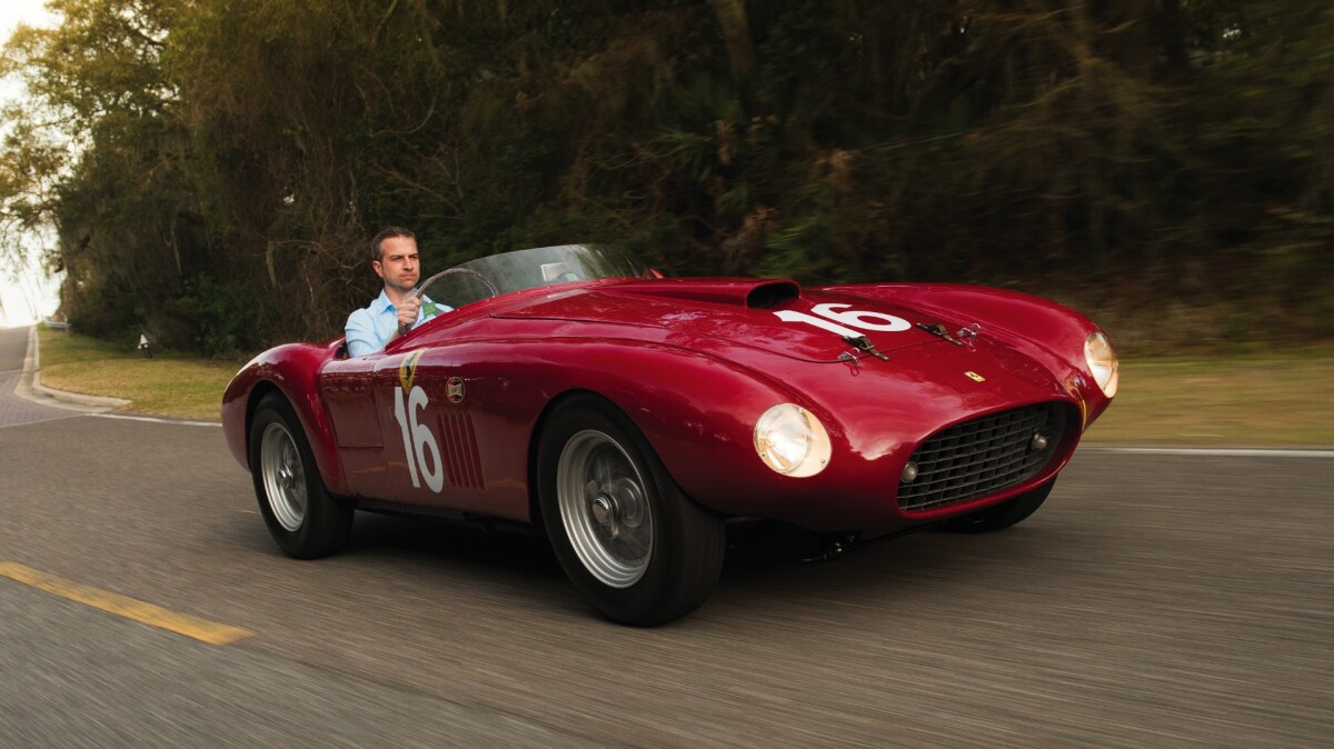 One of nine Scuderia Ferrari (factory race team) barchettas from the 1950s, this 12-cylinder Lampredi-engined 1950 Ferrari 275S/340 America Barchetta by Scaglietti was one of only two Works Ferraris of its kind ever built. It is estimated that it will sell for between $7,500,000 and $10,000,000.