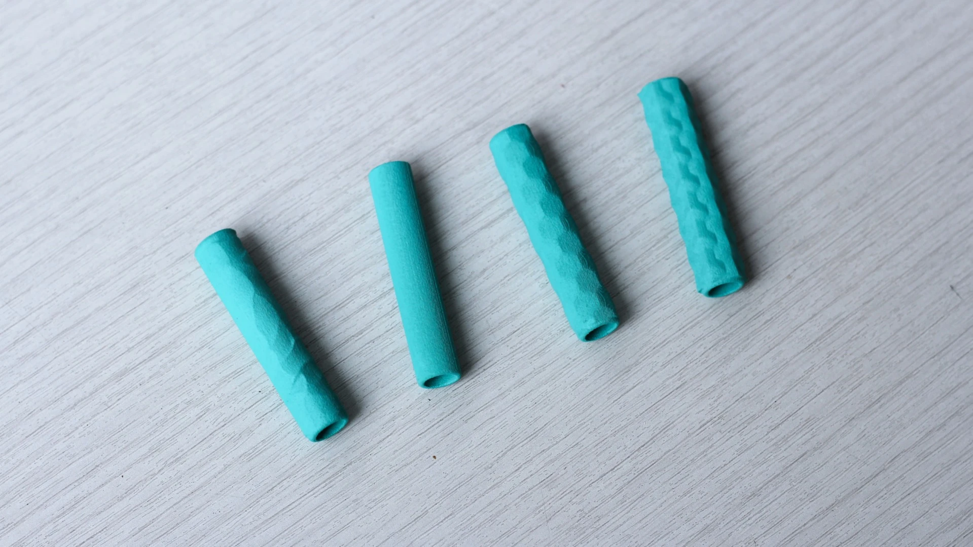 The Chew straw comes with several different silicone tips, each with a different texture
