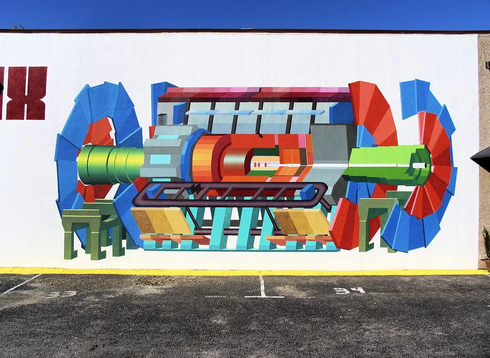 Josef Kristofoletti began creating art inspired by particle physics with his 2008 mural "Angel of the Higgs Boson" mural at the Redux Contemporary Art Centre in Charleston, South Carolina (Photo: J. Kristofoletti)