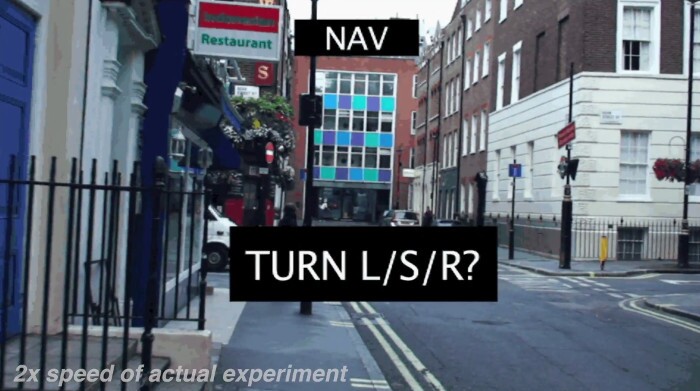An example of the navigational decisions volunteers had to make