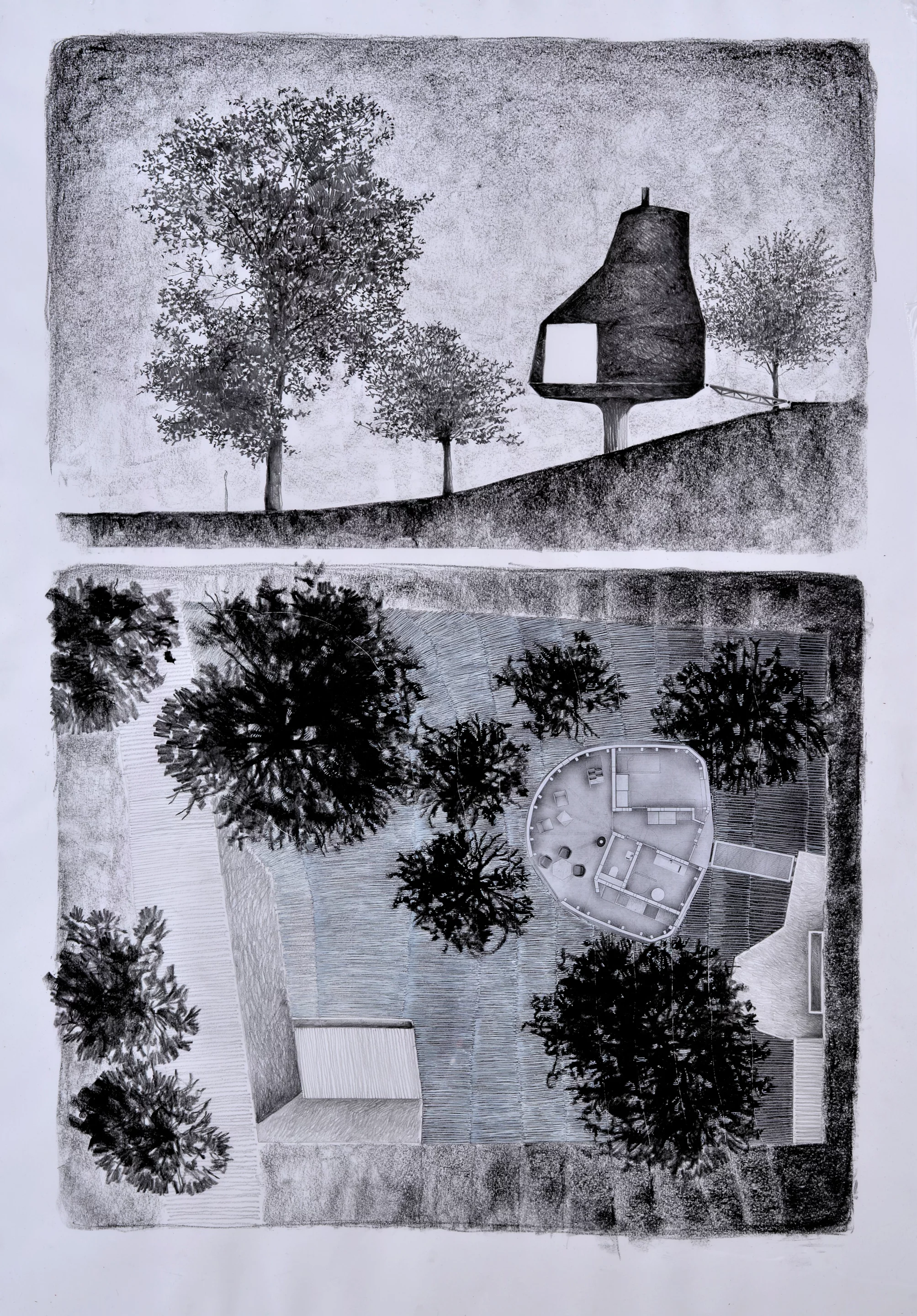 Architectural drawing of the House in the Orchard shows an almost Tim Burton-like vision for the project