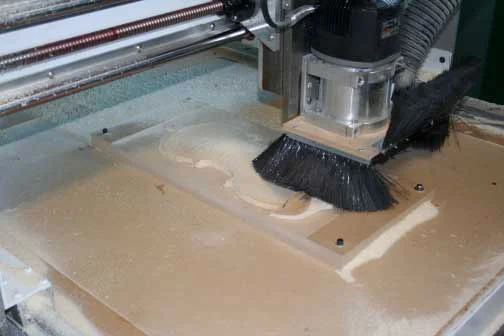 Photograph of the CNC machine carving the back of the Stradivari Betts violin reproduction. (Photo: RSNA)