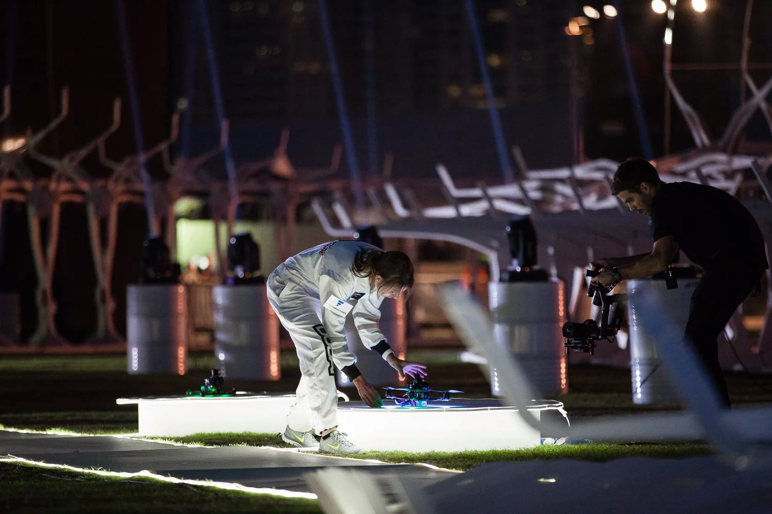 The illuminated course tempts the more audacious competitors with Mario Kart-style shortcuts and makes for quite a spectacular setting with Dubai's towering skyline providing the background