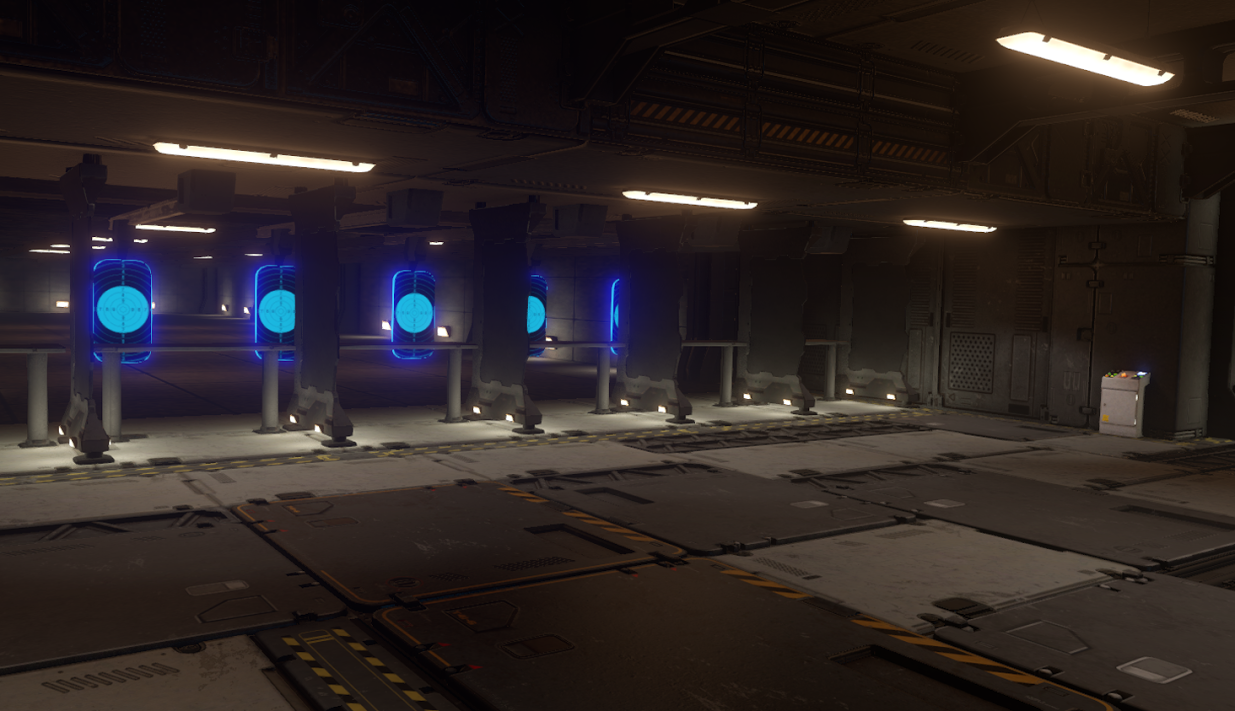 The first section is a shooting range, allowing players to get used to moving in the virtual space in a safe environment, free of enemies